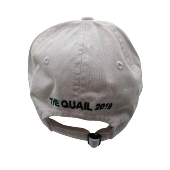 Rolex White Cotton Cap W Gold Crown Logo & The Quail 2019 Adj Strap Back Hat - Picture 3 of 7